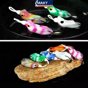 MAKY Mồi ếch sấm sét mới mồi giả mồi mồi mềm cá tăng rãnh máu móc silica gel sửa đổi sấm ếch VN