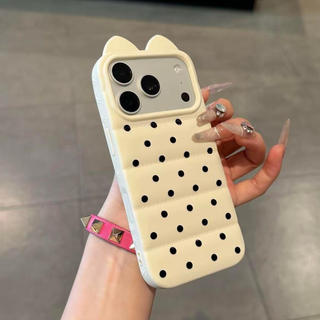 Ốp lưng nhựa mềm áo lông vũ tai gấu cartoon, chống va đập bền lâu iPhone 12/13/14/15/16 Pro Max