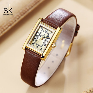 Đồng Hồ SK Nữ Retro Da Thật Chính Hãng Với Đồng Hồ Nữ Cao Cấp Chống Thấm Nước Sinh Viên Phù Hợp Với Đồng Hồ Thạch Anh Đĩa Vuông Nhỏ Đồng Hồ Nữ