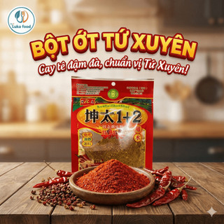 Bột Ớt Tứ Xuyên Kuntai 100g - Gia Vị Tê Cay 1+2 Chấm Đồ Nướng, Lẩu Haidilao,Ướp Thịt Nướng Chuẩn Vị
