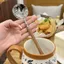 Hàng sẵn có Thìa cơm khô đầu tròn Hàng cao cấp Tay cầm bằng gỗ 316 Thìa súp uống bằng thép không gỉ Thìa thực phẩm chính