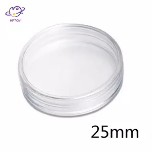 HFTOY 10 chiếc 25mm Áp dụng trong suốt Vỏ tròn Hộp đựng tiền xu Viên nang giữ nhựa tròn ~