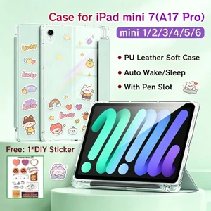Ốp Lưng Cho iPad Mini 7 A17Pro 8.3 inch Mới Có Khe Cắm Bút Bảo Vệ Từ Tính Cho iPad Mini 6 Ốp Lưng Cho iPad Mini 5 / Mini 4 Có Mặt Sau Trong Suốt