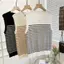 Áo yếm sọc lụa băng Pháp mùa hè Phong cách mỏng Vai trang trọng Slim-fit Chic có thể mặc bên trong bên ngoài không tay dệt kim hàng đầu cho nữ