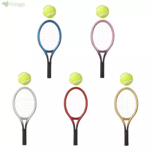YOLOGO 1 Bộ Quần Vợt Thể Thao Mô Hình 5 Màu 1 / 6 1 / 12 Nhựa Mini Tennis Vợt & Bóng