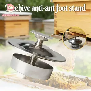 Chân đế tổ ong PWSEND, Chân đế tổ ong chống kiến chắc chắn, Dụng cụ tổ ong có thể điều chỉnh bằng thép không gỉ bền bỉ Phụ kiện nuôi ong