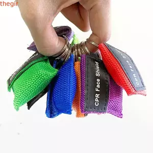 Mặt nạ CPR THEGIRL8B, Van một chiều Tấm chắn mặt khẩn cấp dùng một lần, Túi Nylon chuyên nghiệp Thực hành Mặt nạ phục hồi hơi thở miệng Cứu hộ ngoài trời
