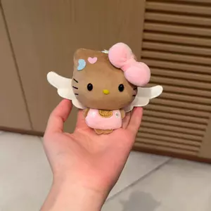 Hầu hết Khen ngợi Thiên Thần hello kitty Sang Trọng Quyến Rũ Dễ Thương Ngộ nghĩnh Đậu Mắt Hello Kitty Móc Khóa Cặp Đôi Giá Trị Cao Móc Khóa Hoạt Hình Dễ Thương Da Đen hello kitty Quà Tặng