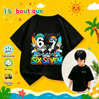 COD✅(HCM) Áo thun trẻ em cotton nguyên chất in số 67 biển không phai màu thoáng mát mùa hè nhiều màu
