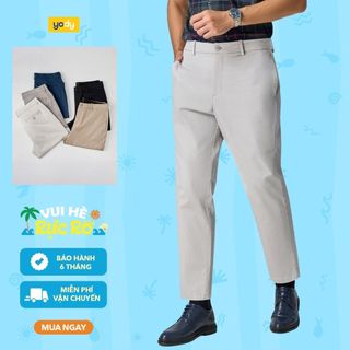 Quần kaki nam YODY dáng relax, cotton co giãn, mặc thoải mái hàng ngày MCCH25S020