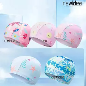 Mũ Bơi NEWIDEA, Mũ Bơi Chống Thấm Nước Polyester, Phim Hoạt Hình In Độ Đàn Hồi Cao Trẻ Em Mũ Bơi Thể Thao Dưới Nước