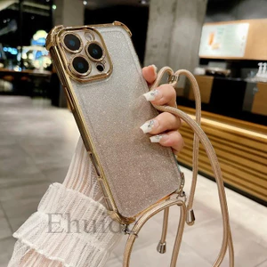 Ốp Chống Sốc Cho Xiaomi Redmi Note 15 Pro 15C 14C 14 13 POCO X8 X7 X6 F8 Lấp Lánh Dây Đeo Ngang Dây Đeo Mạ Bao