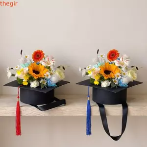 THEGIRL8B Mũ Tốt Nghiệp Đế Sắp Xếp Hoa, Đế Hoa Bó Hoa Tự Làm Bó Hoa, Khung Sắp Xếp Hoa Phong Cách Mới Lạ Nắp Hình Người Bán Hoa Đồ Thủ Công
