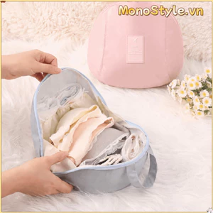Túi đựng đồ lót MONOSTYLE, Tất áo ngực Túi đựng đồ cầm tay bằng vải Polyester, Túi đựng quần áo hình vỏ đa chức năng Tổ chức tại nhà