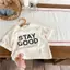 Bé Trai Dáng Rộng In Chữ Ngắn Tay Mùa Hè Bé Gái Trung Nhỏ Trẻ Em Nguyên Chất Cotton Nửa Tay Thời Trang Top T KD1T