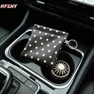 Ví đựng tiền xu chấm bi bằng da PU HFSHY có chìa khóa Thiết kế vòng tròn để lưu trữ tiền xu Chìa khóa sử dụng hàng ngày VN
