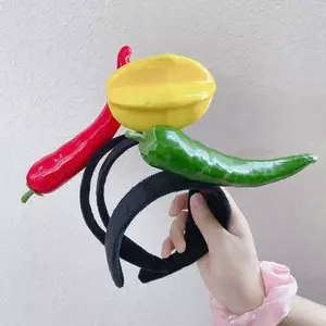 < Honeyba > Quả Mô Phỏng Vui Nhộn Rau Tóc Vòng Bánh Mì Cà Rốt Chuối Băng Đô Quấn Tóc Tiêu Sinh Nhật Cosplay Halloween Mũ Đẹp