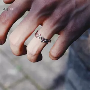 JULYHOT Vintage Goth Gai Cặp Đôi Nhẫn Dành Cho Nam Nữ Không Đều Mở Vine Punk Nhẫn Dự Tiệc Trang Sức Quà Tặng Phụ Kiện Massivedeals