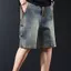 2026 Quần short Denim ống thẳng mới dành cho nam, Quần dài vừa phải mỏng mùa hè