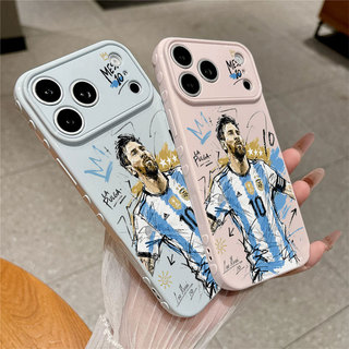 Ốp lưng iPhone 11 12 13 14 15 16 17 Pro Max Cửa sổ trái tim lớn ở bên cạnh 10 Họa tiết Argentina Messi