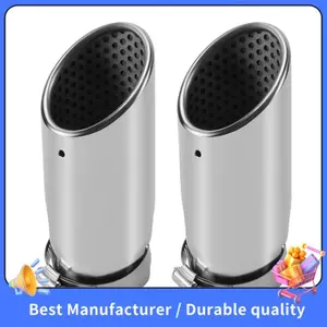 2 Chiếc Cho C180 Ống Xả Ô Tô Đầu Ống Thép Không Gỉ Chrome Sửa Đổi Xe Phía Sau Đuôi Họng Lót Phụ Kiện
