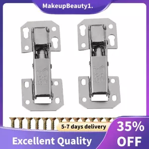 2 Chiếc Mềm Đóng Tủ Bếp Tủ Tủ Quần Áo 90 Độ Bản Lề Cửa & Ốc Vít