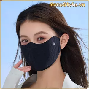 MONOSTYLE Ice Silk, Kem chống nắng có thể giặt được chống tia cực tím, Khăn che mặt chống bụi thoáng khí Unisex