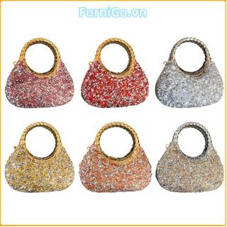 Túi đá mini FURNIGO, acrylic trang trí kim cương giả, thiết kế lấp lánh, xách tay cỡ nhỏ