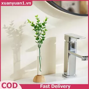XUAN Sáng Tạo Phong Cách Bắc Âu Tròn Thủy Tinh Pha Lê Bình Tròn Bằng Gỗ Nghệ Thuật Thủy Canh Xanh Hoa Sen Đồ Trang Trí Bình Thủy Tinh Trang Trí Để Bàn VN