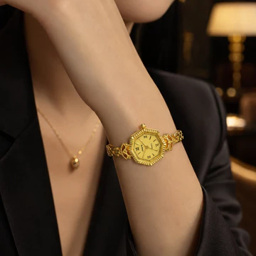 Cao Cấp Sang Trọng Đồng Hồ Nữ Vintage Vàng Hình Bát Giác Mặt Vòng Tay Thạch Anh Đồng Hồ Nữ Thời Trang Thanh Lịch Đồng Hồ Đeo Tay Nữ Đồng Hồ Nữ