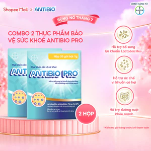Combo 2 hộp Thực Phẩm Bảo Vệ Sức Khỏe ANTIBIO PRO Hỗ Trợ Bổ Sung Lợi Khuẩn, Cân Bằng Hệ Vi Sinh Hộp 20 Gói x 1g