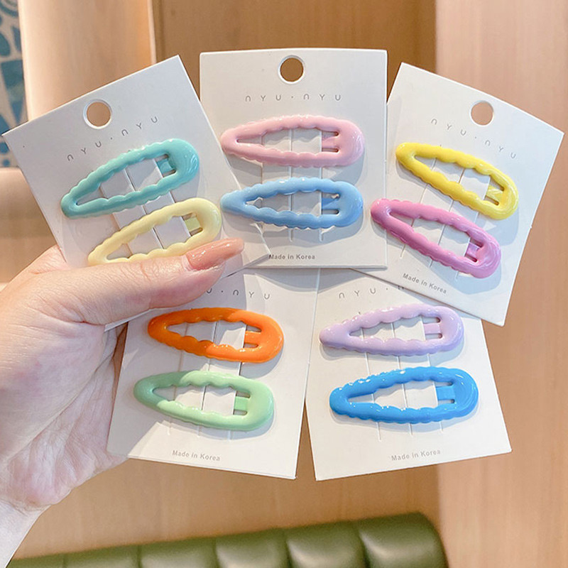 [búp bê] Kẹp bên tinh tế dễ thương dành cho nữ Màu kẹo Nước thả sóng BB Kẹp tóc nhỏ mùa hè