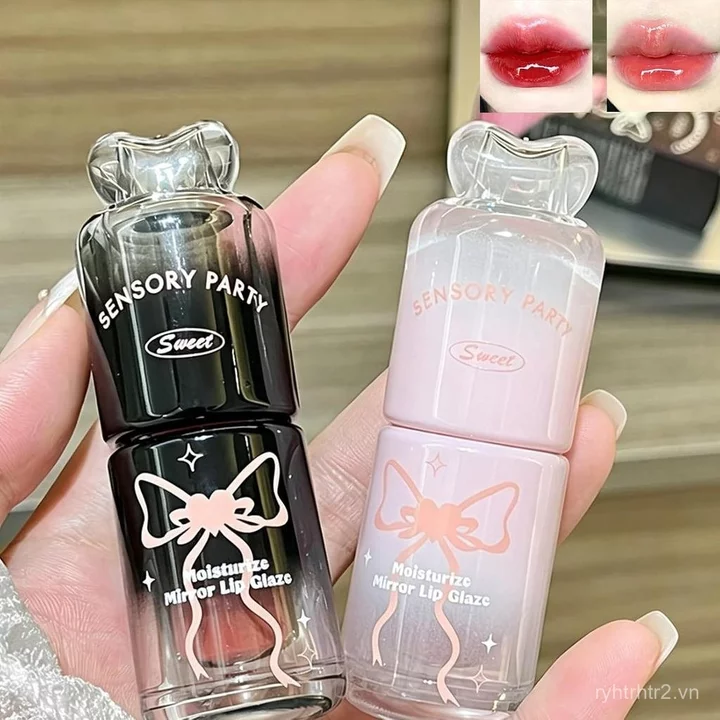 Son bóng 2 màu có độ bóng cao, Dầu môi không dính, Dưỡng ẩm cho trẻ em, Nhẹ, Tăng cường phát sáng, Trang điểm vết bẩn môi lâu trôi, Son dưỡng môi Gloss Jelly, Liquid Li