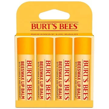 Burt 's Bees Lipstick-Original Bees, Kem dưỡng ẩm môi, Chứa sáp ong có trách nhiệm, Không tô màu, Chăm sóc môi nguyên bản, 4 miếng, 0,15 Ounce. VCCN