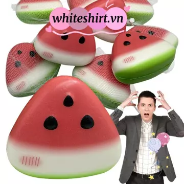Giảm căng thẳng dưa hấu TRẮNG​​, Slow Rebound Squishy Họa tiết Squishy Bóp chống căng thẳng, Di động mềm da băng giảm căng thẳng ​​Giảm căng thẳng văn phòng & trường học​​