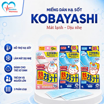 Miếng dán hạ sốt Kobayashi Nhật Bản cho trẻ em làm mát trong 8 giờ