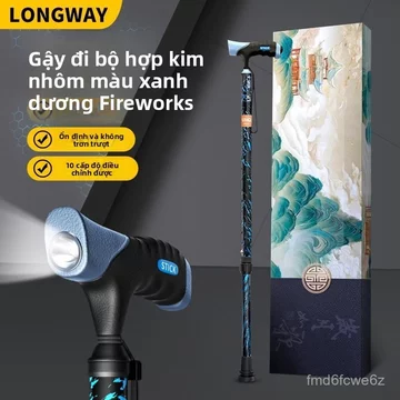 Gậy chống bằng hợp kim nhôm dành cho người già, chống trượt và chống ngã, gậy đi bộ bốn chân, gậy chống có thể thu gọn k
