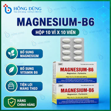 Viên uống Magnesium B6 TB - Bổ sung Magie và Vitamin B6 giúp giảm đau đầu, mất ngủ, tăng đề kháng (Hộp 100 viên)