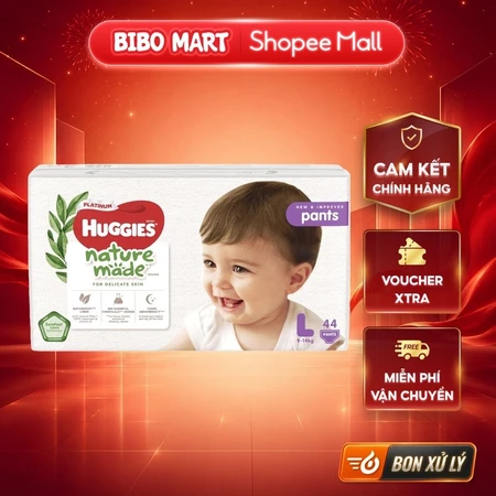 Bỉm/Tã quần Huggies Nature Made size L - 44 miếng (9-14kg) - BM001.4