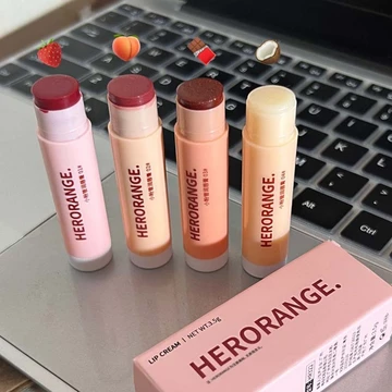 HERORANGE ~ Son dưỡng môi dạng bột nhỏ Son môi màu dưỡng ẩm dưỡng ẩm làm trắng Son môi không màu Mặt nạ môi nữ sinh viên