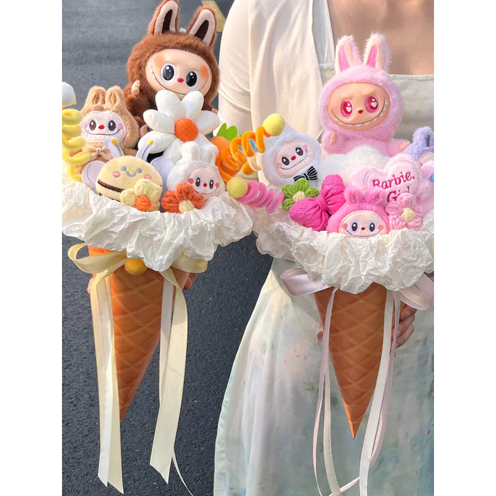 🔥Bouquet gấu bông tặng bạn gái Quà Tặng Trung Thu Bó Hoa Gấu Bông Dễ thương Labubububu Creative Doll Kem Bó Hoa Thành Phẩm Hoạt Hình Dễ Thương Quà Tặng Cho Bé Gái Bạn Gái Quà Tặng Sáng Tạo Sinh Nhật B