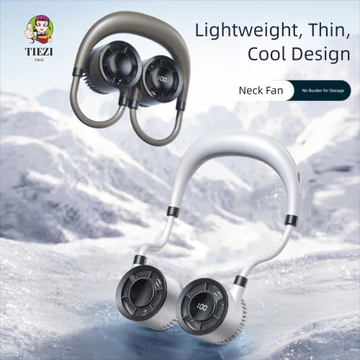 Quạt treo cổ TIEZI, 360° Có thể uốn cong 4 tốc độ Quạt di động có thể gập lại có thể điều chỉnh, Máy điều hòa cá nhân Thoải mái Đa chức năng An toàn có thể đeo được Quạt đeo cổ thể thao