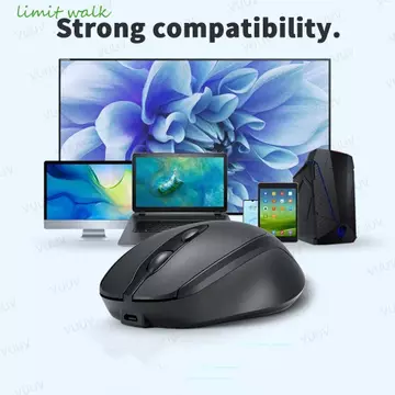 Chuột không dây LIMIT WALK Macaron, Chuột không dây công thái học có thể sạc lại 2.4Ghz + BT5.0, Tuổi thọ pin dài không ồn ào Phụ kiện máy tính chuột không dây Morandi tiện lợi