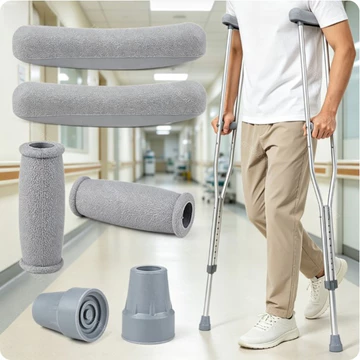 1 Bộ Chống Trượt Cao Su Nách Đệm Nạng Dụng Cụ Phụ Kiện Bộ Miếng Lót Thay Thế, Tay Cầm Và Nạng Đầu Miếng Lót Chân Mũ