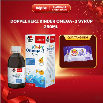 Siro Omega 3 Doppelherz Kinder Omega-3 Syrup 250ml Cho Bé – Bổ Sung DHA EPA & 11 Vitamin Hỗ Trợ Não Bộ
