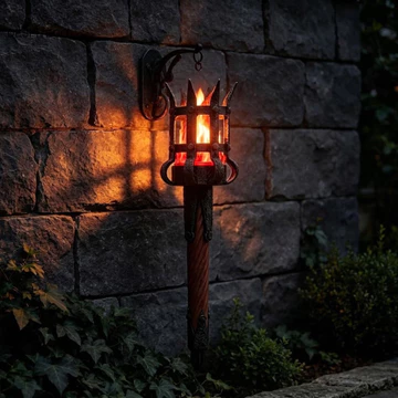 Đèn tường đèn pin thời trung cổ DESPITEGO, Đèn pin kép cổ điển Đèn pin giả treo tường, Đèn Led chiếu sáng cổ điển in 3D Chủ đề tưởng tượng Halloween Ngọn lửa Đèn pin phòng thoát hiểm