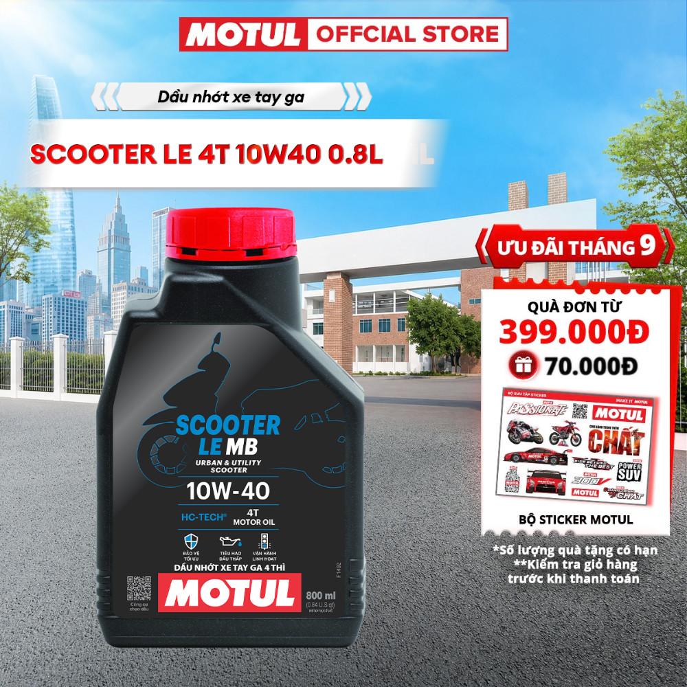 Dầu nhớt xe tay ga MOTUL SCOOTER LE 4T 10W40 0.8L