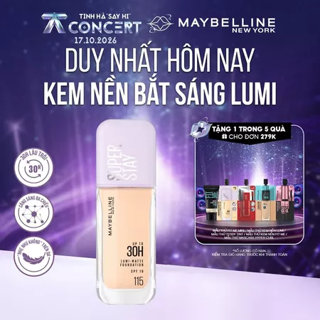 Kem nền bắt sáng Superstay Lumi Matte 30H che phủ siêu nhẹ mặt Maybelline New York 35ml [MỚI]