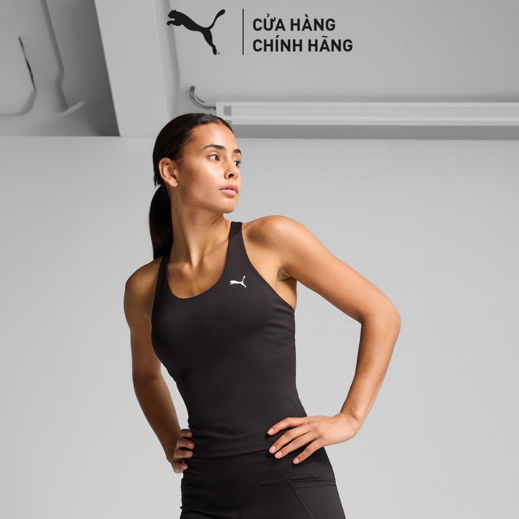 Áo Thun Thể Thao PUMA Nữ W TAD ESSENTIAL 2 in 1 Tank Black-White Màu Đen