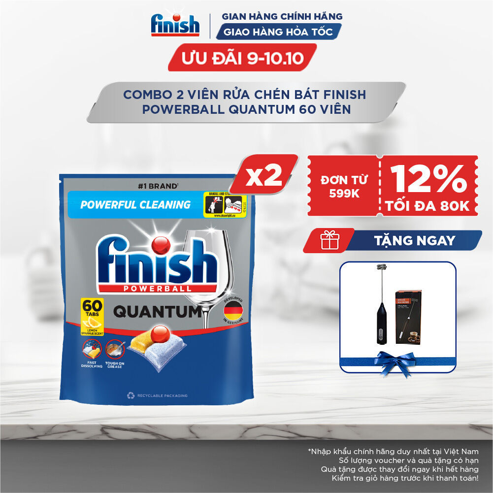 Combo 2 Viên Rửa ChénFinish Quantum 60 viên